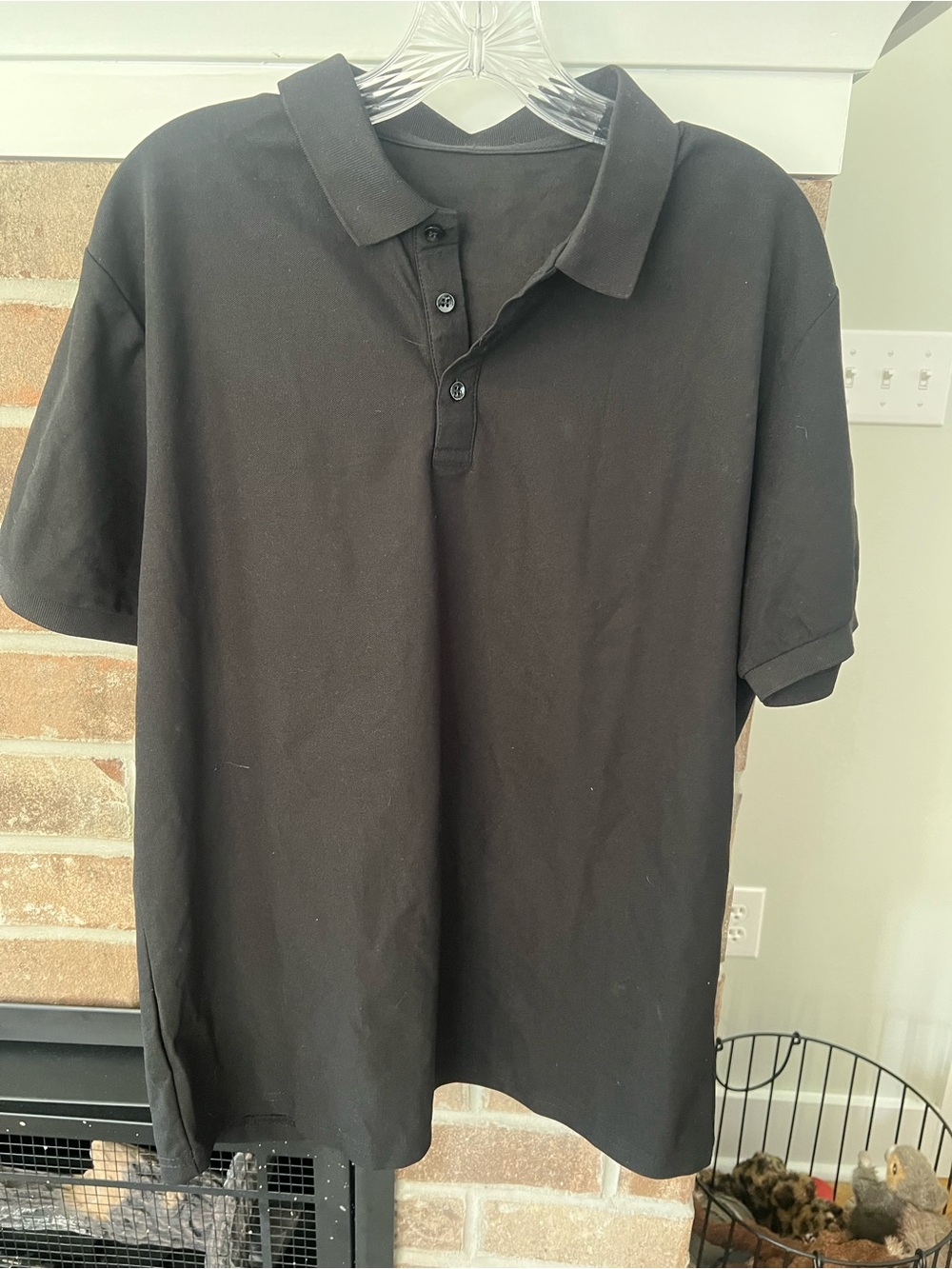 Classic Men's Black Polo Shirt - Breathable Short Sleeve
